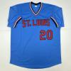 imageAutographedSigned Lou Brock St Louis Blue Baseball Jersey JSA COA