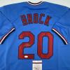 imageAutographedSigned Lou Brock St Louis Blue Baseball Jersey JSA COA