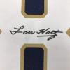 imageAutographedSigned Lou Holtz 1988 National Champs Notre Dame Blue College Football Jersey JSA COA