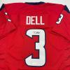 imageAutographedSigned Tank Dell Houston Red Football Jersey Beckett BAS COA