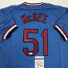 imageAutographedSigned Willie McGee St Louis Blue Baseball Jersey JSA COA