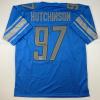 imageAutographedSigned Aidan Hutchinson Detroit Blue Football Jersey Beckett BAS COA