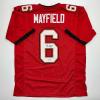 imageAutographedSigned Baker Mayfield Tampa Bay Red Football Jersey Beckett BAS COA