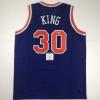 imageAutographedSigned Bernard King New York Blue Basketball Jersey Beckett BAS COA