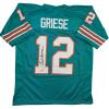 imageAutographedSigned Bob Griese Miami Teal Football Jersey JSA COA