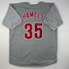 imageAutographedSigned Cole Hamels Philadelphia Grey Baseball Jersey Beckett BAS COA