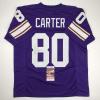 imageAutographedSigned Cris Carter Minnesota Purple Football Jersey JSA COA