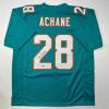 imageAutographedSigned DeVon DeVon Achane Miami Teal Football Jersey Beckett BAS COA