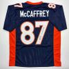 imageAutographedSigned Ed McCaffrey 2x SB Champs Denver Blue Football Jersey Beckett BAS COA