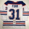 imageAutographedSigned Grant Fuhr Edmonton White Hockey Jersey JSA COA