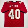 imageAutographedSigned Mike Alstott Tampa Bay Red Football Jersey JSA COA