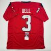 imageAutographedSigned Tank Dell Houston Red Football Jersey Beckett BAS COA