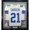 imageFramed AutographedSigned Deion Sanders 33x42 Dallas White Football Jersey Beckett BAS COA