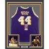 imageFramed AutographedSigned Jerry West 33x42 Los Angeles LA Purple Basketball Jersey JSA COA