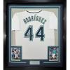 imageFramed AutographedSigned Julio Rodriguez 35x39 Seattle White Baseball Jersey JSA COA