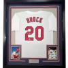imageFramed AutographedSigned Lou Brock 33x42 St Louis White Baseball Jersey JSA COA