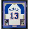 imageFramed AutographedSigned Ronald Acuna Jr 33x42 Atlanta White Retro Baseball Jersey Beckett BAS COA