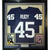 imageFramed AutographedSigned Rudy Ruettiger 33x42 Notre Dame Blue Rudy College Football Jersey JSA COA
