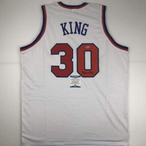 imageAutographedSigned Bernard King New York White Basketball Jersey Beckett BAS COA