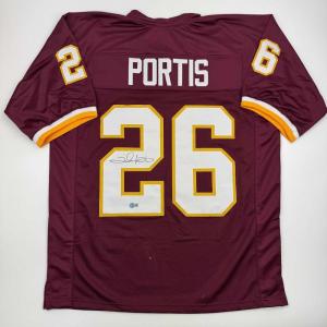 imageAutographedSigned Clinton Portis Washington Burgundy Football Jersey Beckett BAS COA