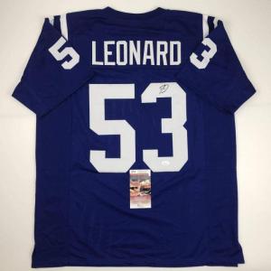 imageAutographedSigned Darius Shaquille Leonard Indianapolis Blue Football Jersey JSA COA