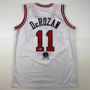 imageAutographedSigned DeMar DeRozan Chicago White Basketball Jersey Beckett BAS COA