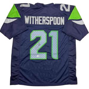 imageAutographedSigned Devon Witherspoon Seattle Blue Football Jersey JSA COA