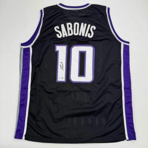 imageAutographedSigned Domantas Sabonis Sacramento Black Basketball Jersey Beckett BAS COA
