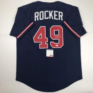 imageAutographedSigned John Rocker Atlanta Blue Baseball Jersey PSADNA COA