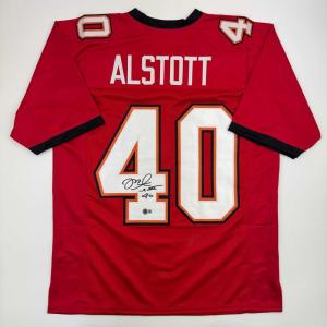 imageAutographedSigned Mike Alstott Tampa Bay Red Football Jersey JSA COA