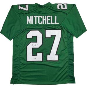 imageAutographedSigned Quinyon Mitchell Philadelphia Kelly Green Football Jersey JSA COA