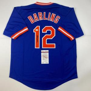 imageAutographedSigned Ron Darling New York Blue Baseball Jersey JSA COA