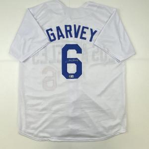 imageAutographedSigned Steve Garvey Los Angeles LA White Baseball Jersey Beckett BAS COA