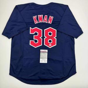 imageAutographedSigned Steven Kwan Cleveland Blue Baseball Jersey JSA COA