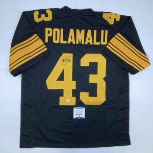 imageAutographedSigned Troy Polamalu Pittsburgh Color Rush Football Jersey Beckett BAS COA
