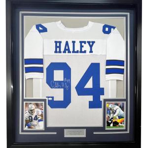 imageFramed AutographedSigned Charles Haley 35x39 Dallas White Football Jersey JSA COA