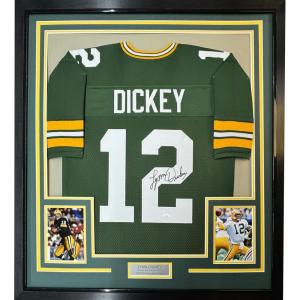 imageFramed AutographedSigned Lynn Dickey 33x42 Green Bay Packers Green Football Jersey JSA COA