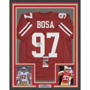 imageFramed AutographedSigned Nick Bosa 33x42 San Francisco Red Football Jersey JSA COA