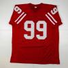 imageFacsimile Autographed JJ JJ Watt Wisconsin Red Reprint Laser Auto College Football Jersey Size Mens XL