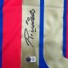 imageFramed AutographedSigned Rivaldo 35x39 Ferreira FC Barcelona Blue Soccer Jersey Beckett BAS COA