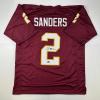 imageFacsimile Autographed Deion Sanders Florida State Maroon Reprint Laser Auto College Football Jersey Size Mens XL