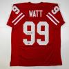 imageFacsimile Autographed JJ JJ Watt Wisconsin Red Reprint Laser Auto College Football Jersey Size Mens XL