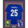 imageFramed AutographedSigned Bradley Barcola 35x39 France French National Team Blue Soccer Jersey Beckett BAS COA