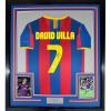 imageFramed AutographedSigned David Villa 35x39 FC Barcelona Blue Soccer Jersey Beckett BAS COA