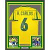 imageFramed AutographedSigned Roberto Carlos 35x39 Brazil Yellow Soccer Jersey Beckett BAS COA