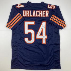 imageAutographedSigned Brian Urlacher HOF 18 Chicago Blue Football Jersey Beckett BAS COA