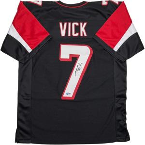 imageAutographedSigned Michael Mike Vick Atlanta Black Football Jersey PSADNA COA