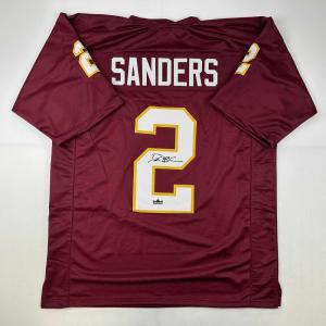 imageFacsimile Autographed Deion Sanders Florida State Maroon Reprint Laser Auto College Football Jersey Size Mens XL