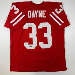 imageFacsimile Autographed Ron Dayne Wisconsin Red Reprint Laser Auto College Football Jersey Size Mens XL