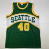 imageFacsimile Autographed Shawn Kemp Seattle Green Reprint Laser Auto Basketball Jersey Size Mens XL